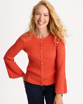 Ribbed Flare Sleeve Sweater