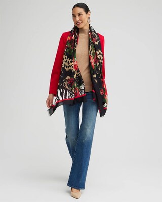 Mixed Print Oblong Scarf