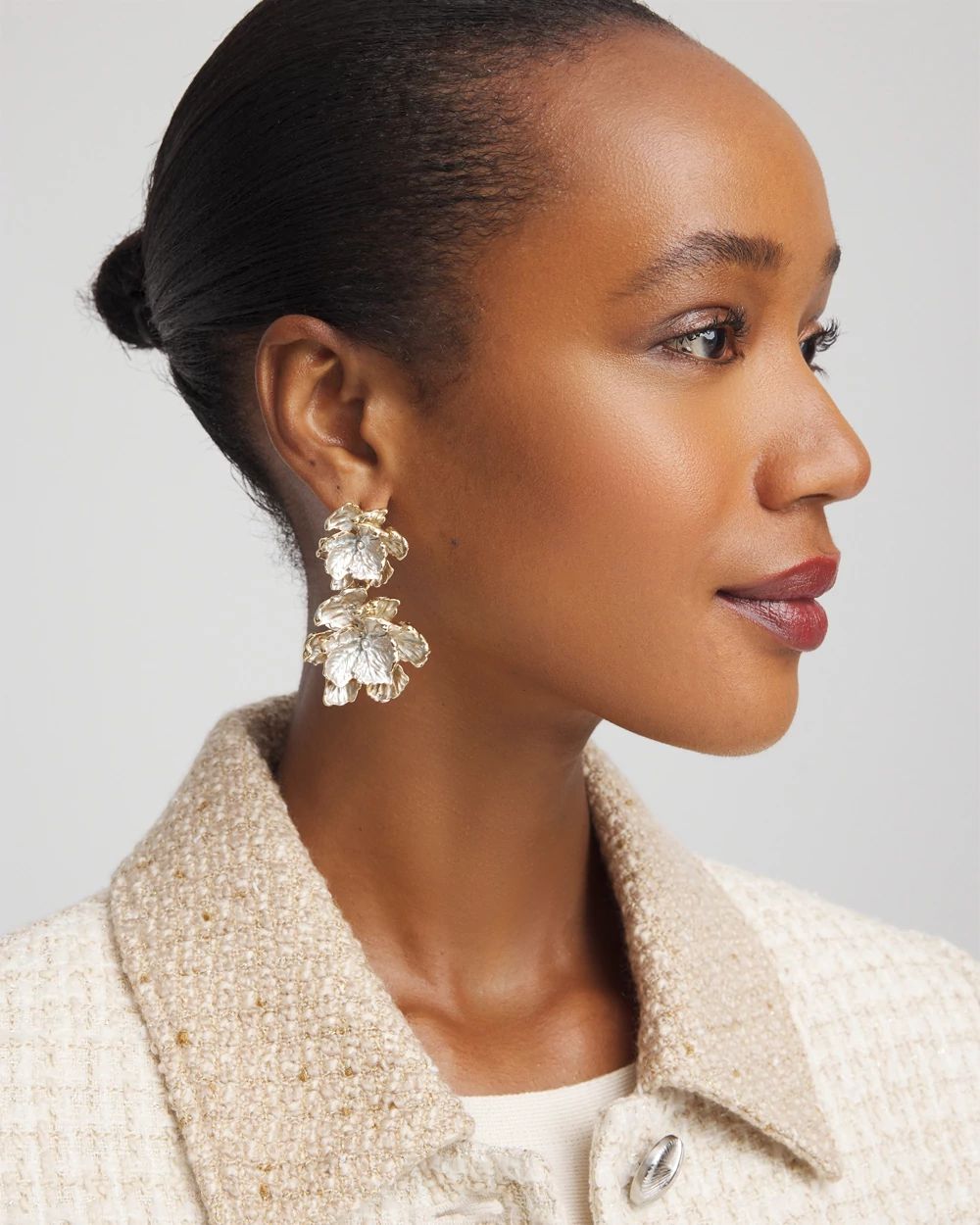 Painted Flower Linear Earrings click to view larger image.