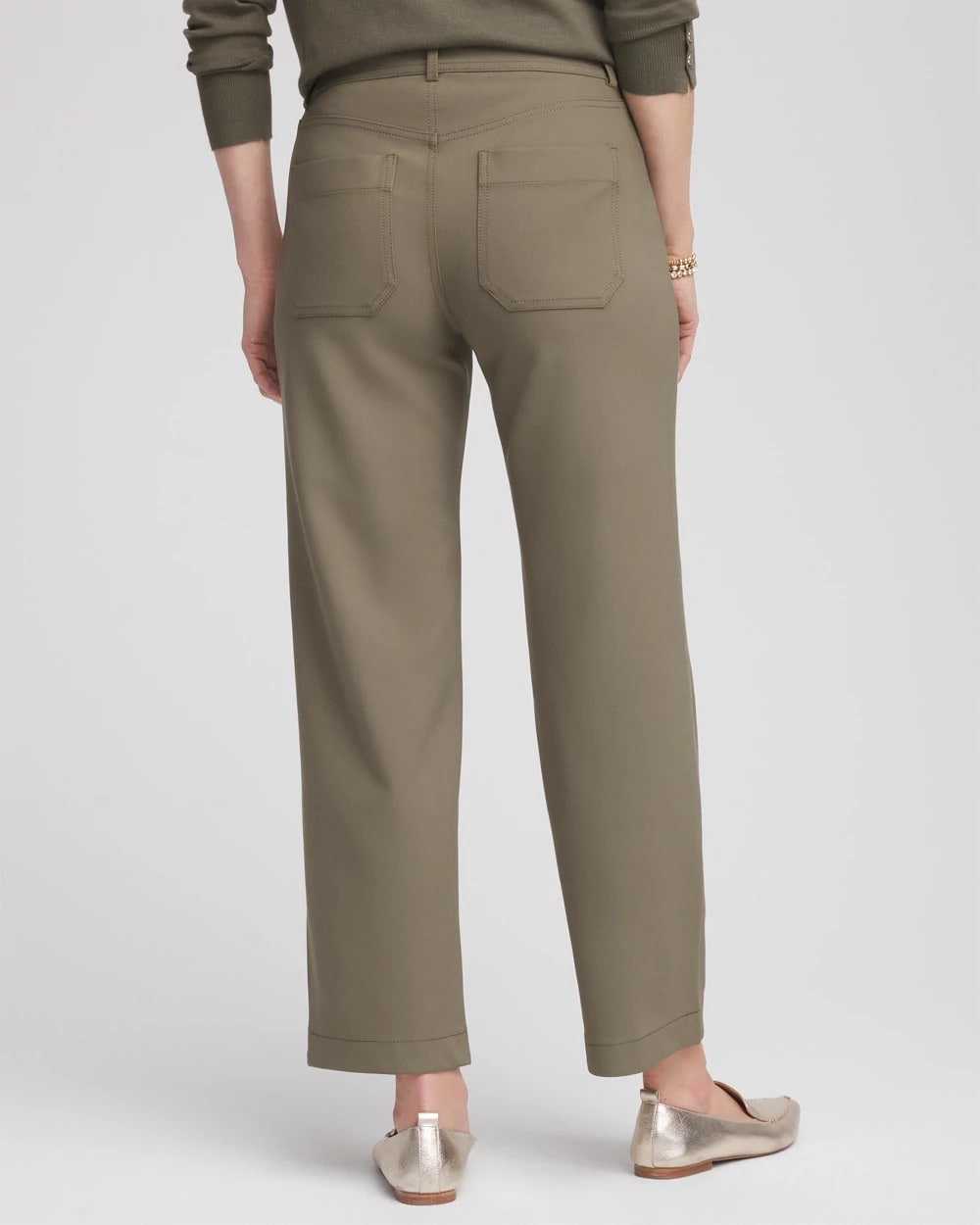 Chico's Bi-stretch Straight Cropped Ankle Pants In Nettle Leaf