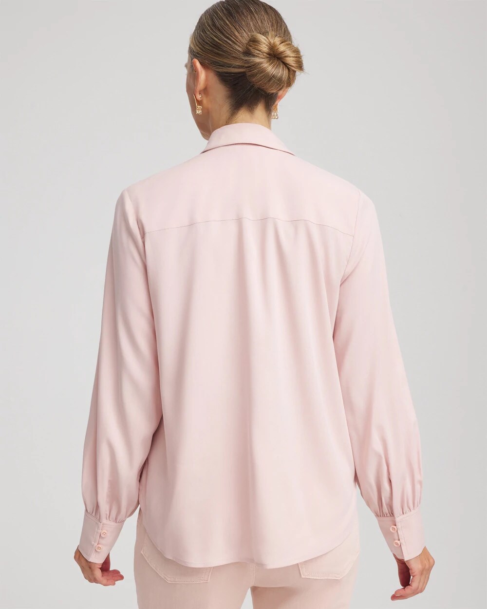 Chico's Classic-fit Collared Shirt In Pink In Pink