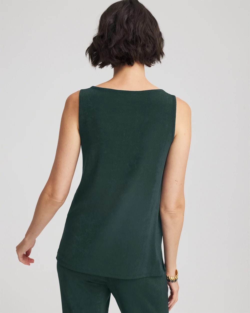 Chico's Travelers Side Slit Tank In Darkest Spruce In Green