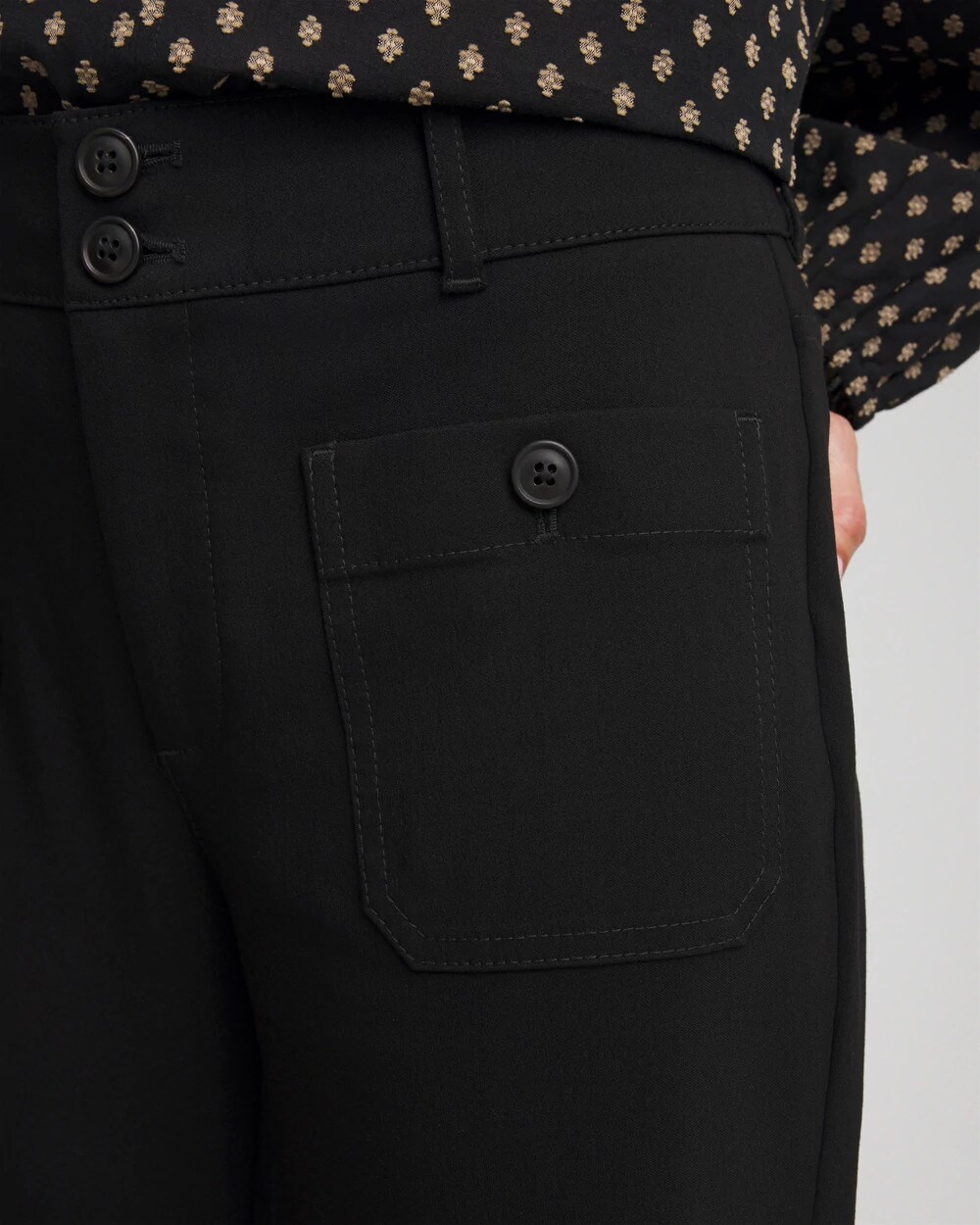 Chico's Four Pocket Straight Crop Pants In Black In Black