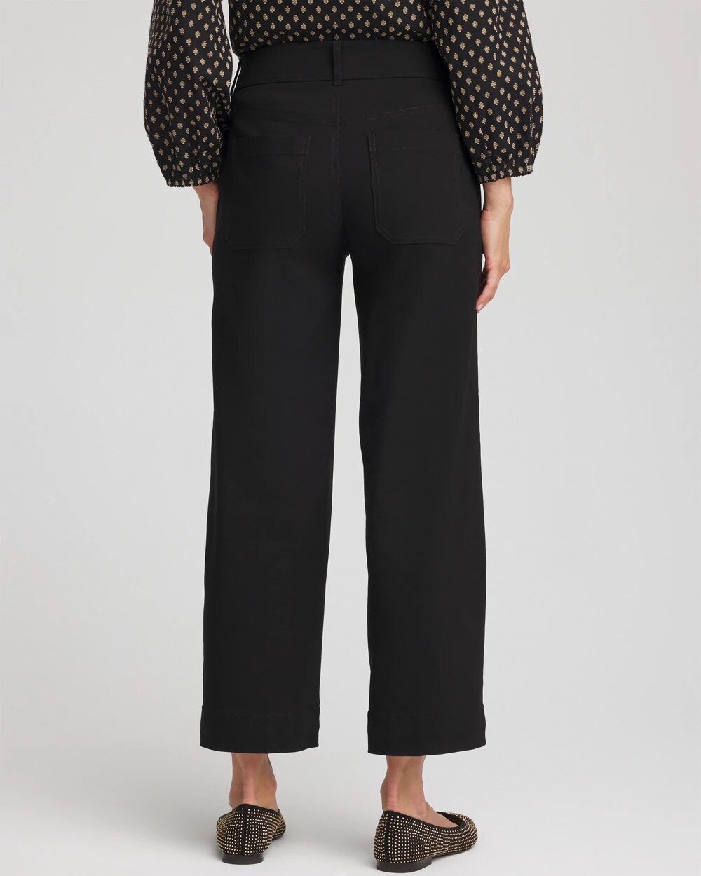 Chico's Four Pocket Straight Crop Pants In Black In Black