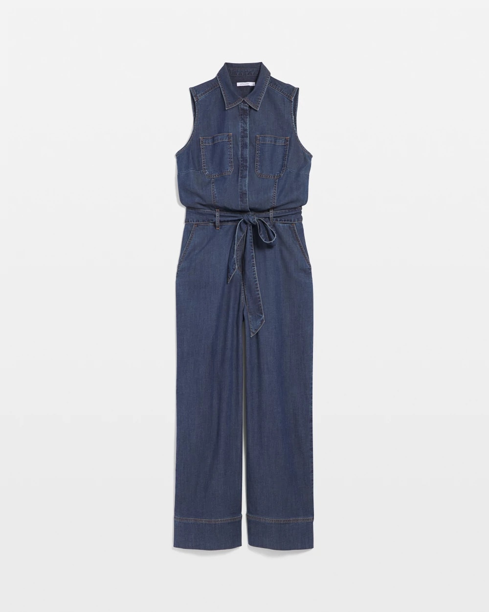 Chico's Denim Wide-leg Jumpsuit In Biscayne Blue