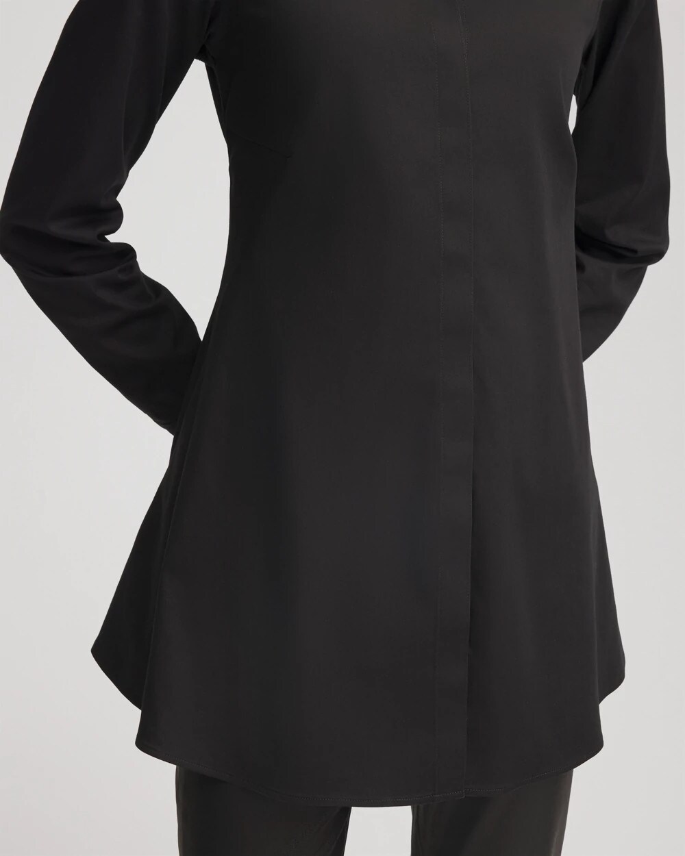 Chico's No Iron Pocketed Tunic In Black In Black