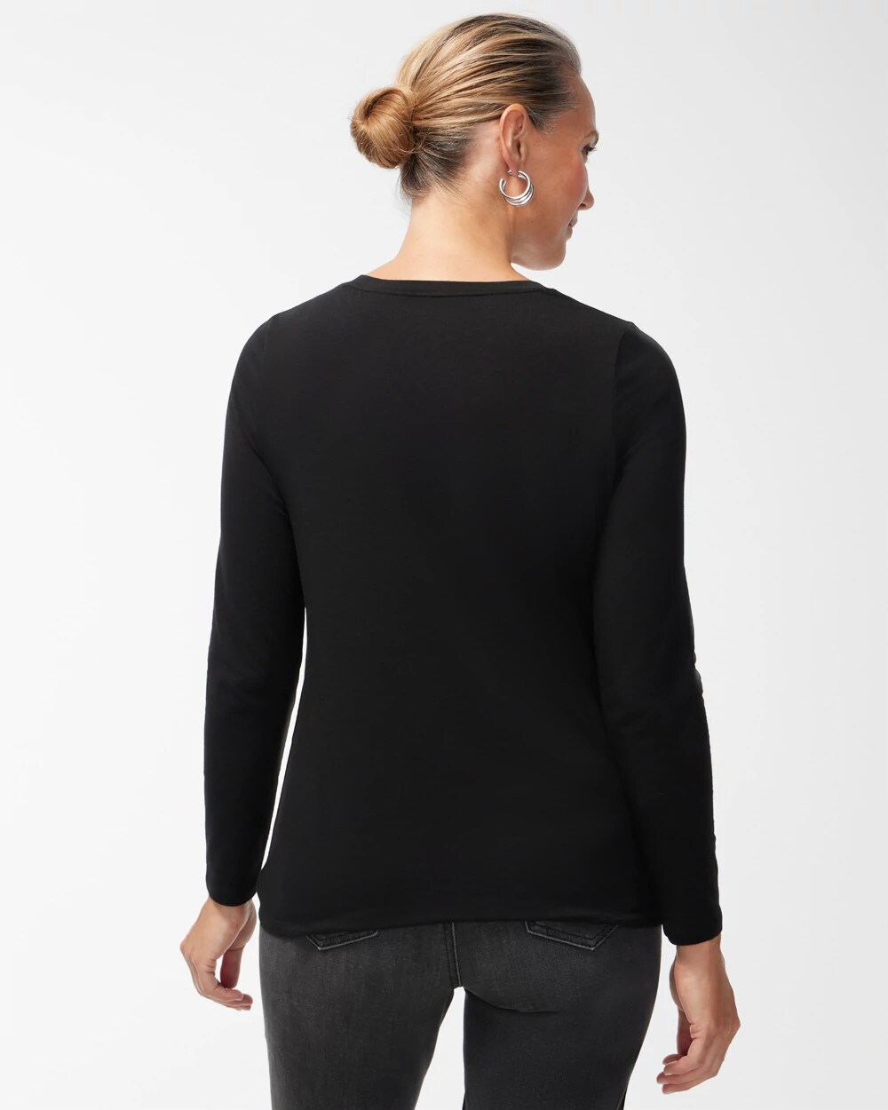 Chico's Touch Of Cool™ Layering Tee In Black Size 20/22 |  In Black