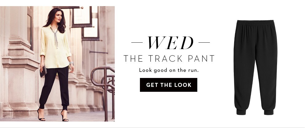 Wed - The Track Pant: look good on the run. - Get The Look