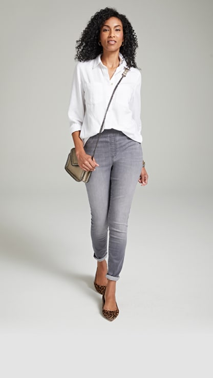 jeans grey womens