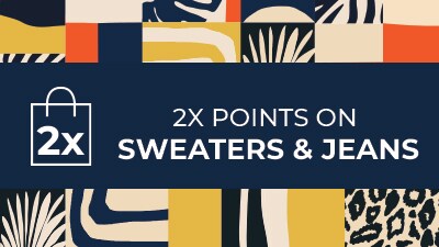 2x points on Sweaters & Jeans.
